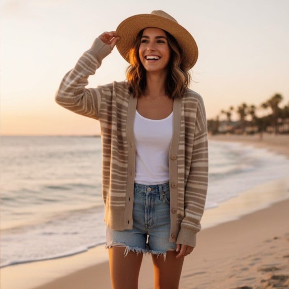 NWT Alfani Striped Button-Front‎ Cardigan, MultiColor, Size L Westcoast